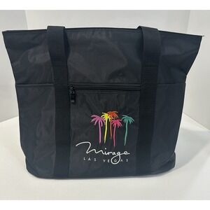 Vintage Black Las Vegas Mirage Hotel Casino Nylon Tote Bag Beach Bag Carry On